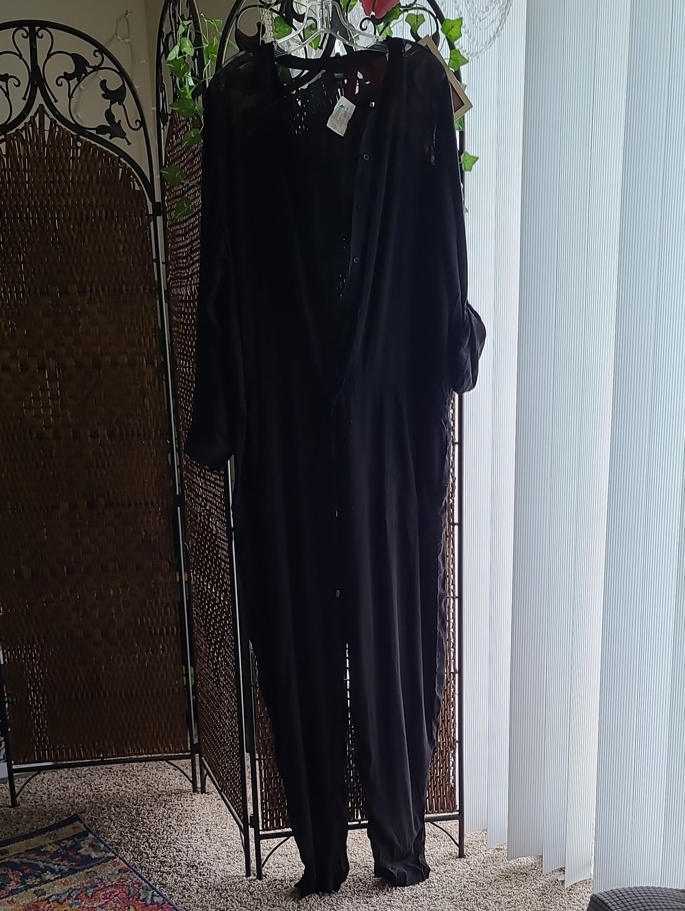 Mossimo Supply Co. Black Button-Front Jumpsuit
